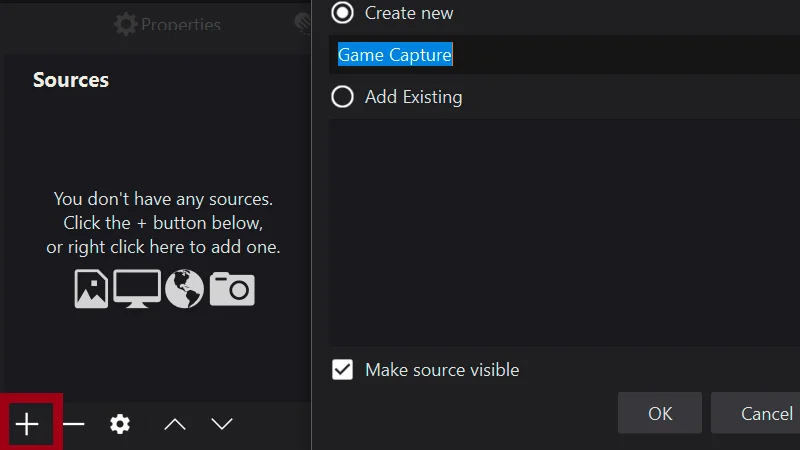 add game OBS